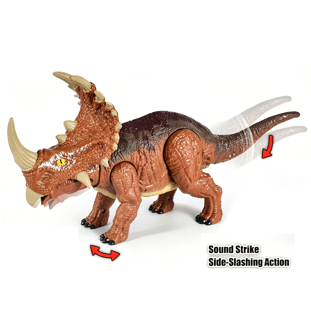 JUGUETE DINOSAURIO TRICERATOPS CON LUZ Y SONIDO 35 CM - 2