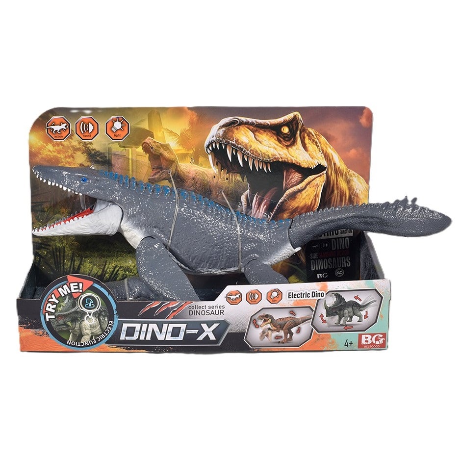 JUGUETE DINOSAURIO MOSASAURUS CON LUZ Y SONIDO 35 CM - 1