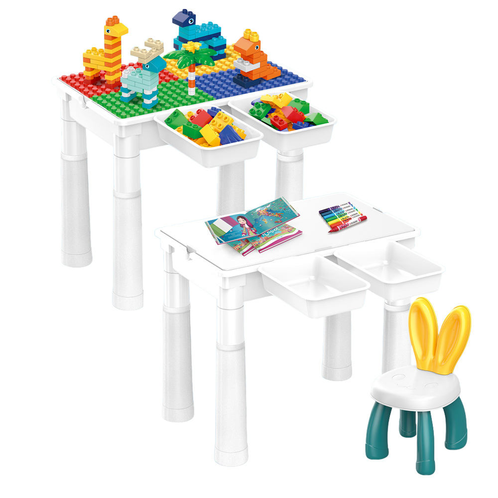 MESA DE ACTIVIDADES PARA NIÑOS CON +100 BLOQUES PARA ARMAR - 3
