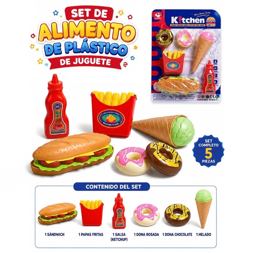 SET EN BLISTER DE COMIDA RÁPIDA PARA NIÑOS - HOT DOG - 1