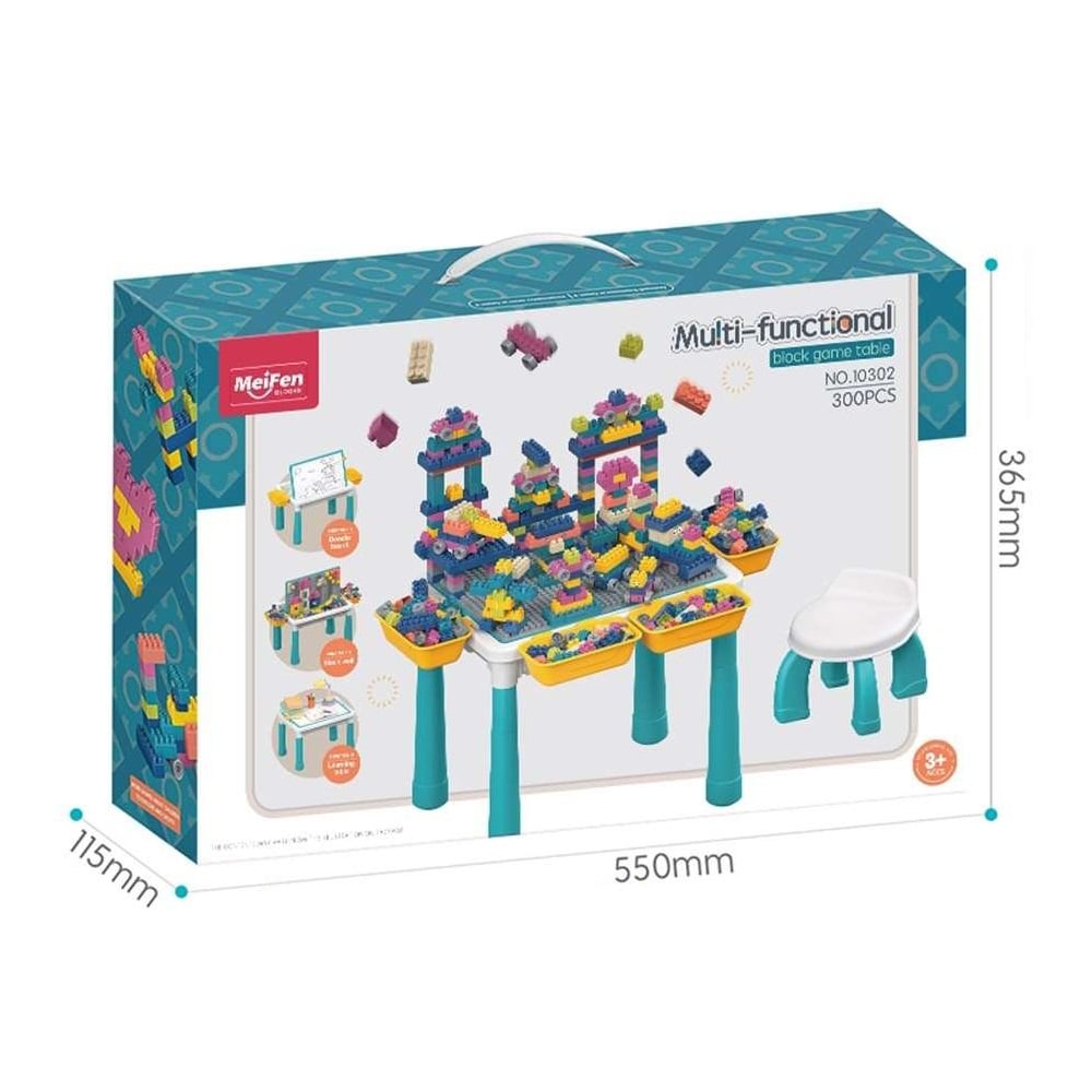 MESA DE ACTIVIDADES PARA NIÑOS CON +88 BLOQUES PARA ARMAR - 3