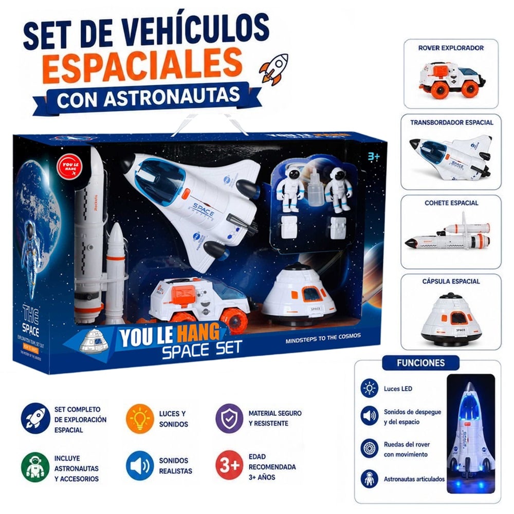 SET DE VEHÍCULOS ESPACIALES CON ASTRONAUTAS - 1