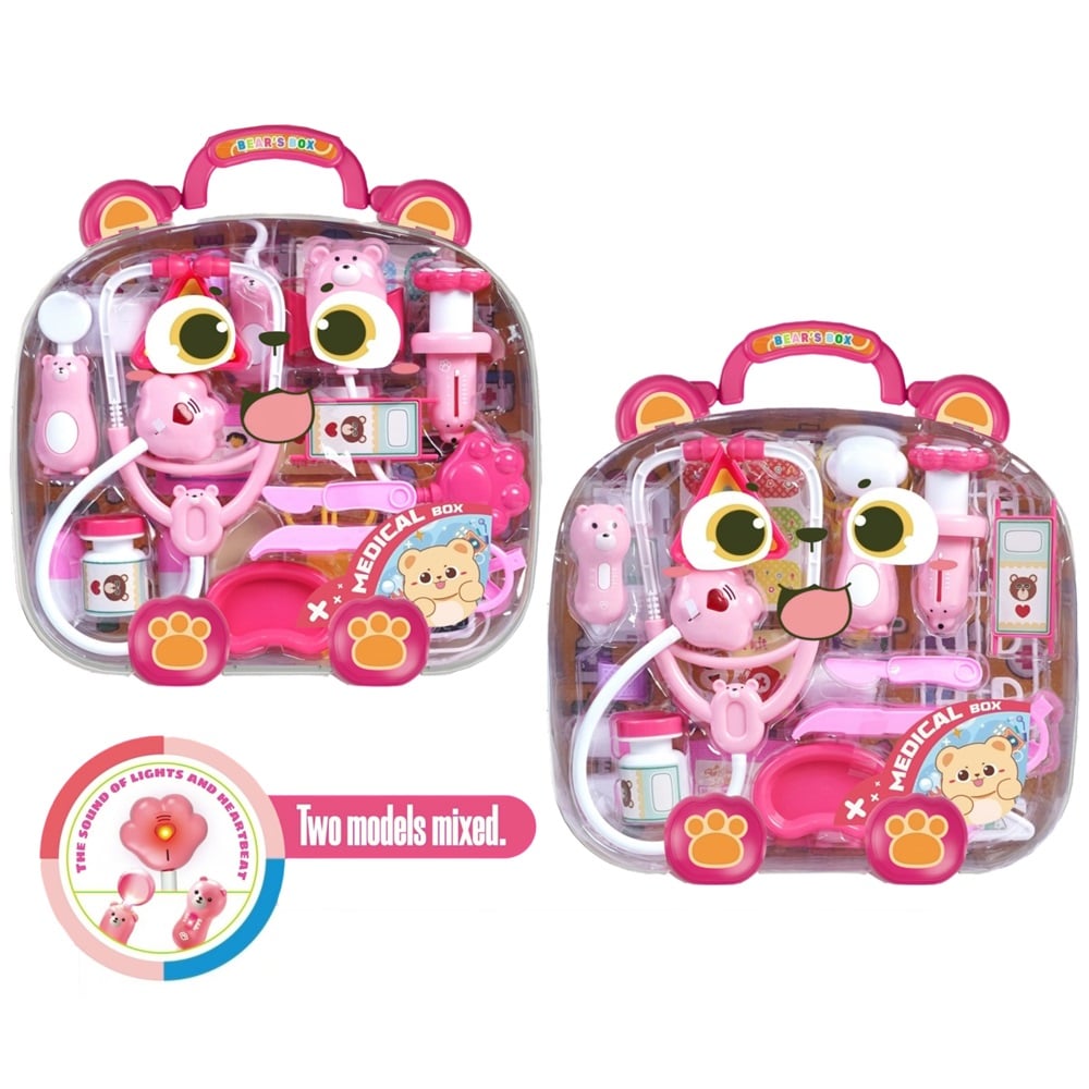 JUGUETE MALETÍN DE DOCTORA ROSADO CON LUZ Y SONIDO 25 PIEZAS - 3