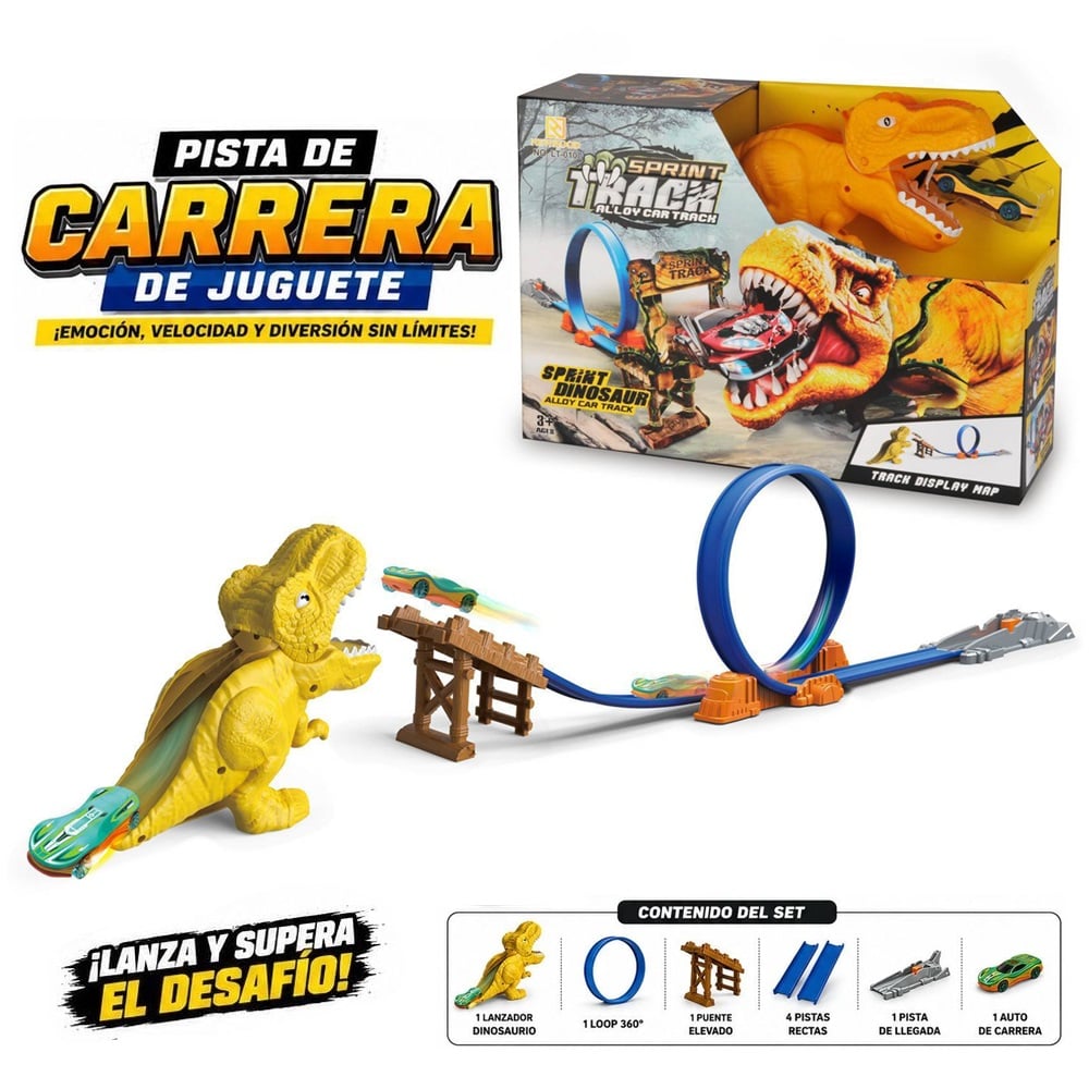 PISTA DE CARRERAS DINOSAURIO SPRINT TRACK T-REX - 1