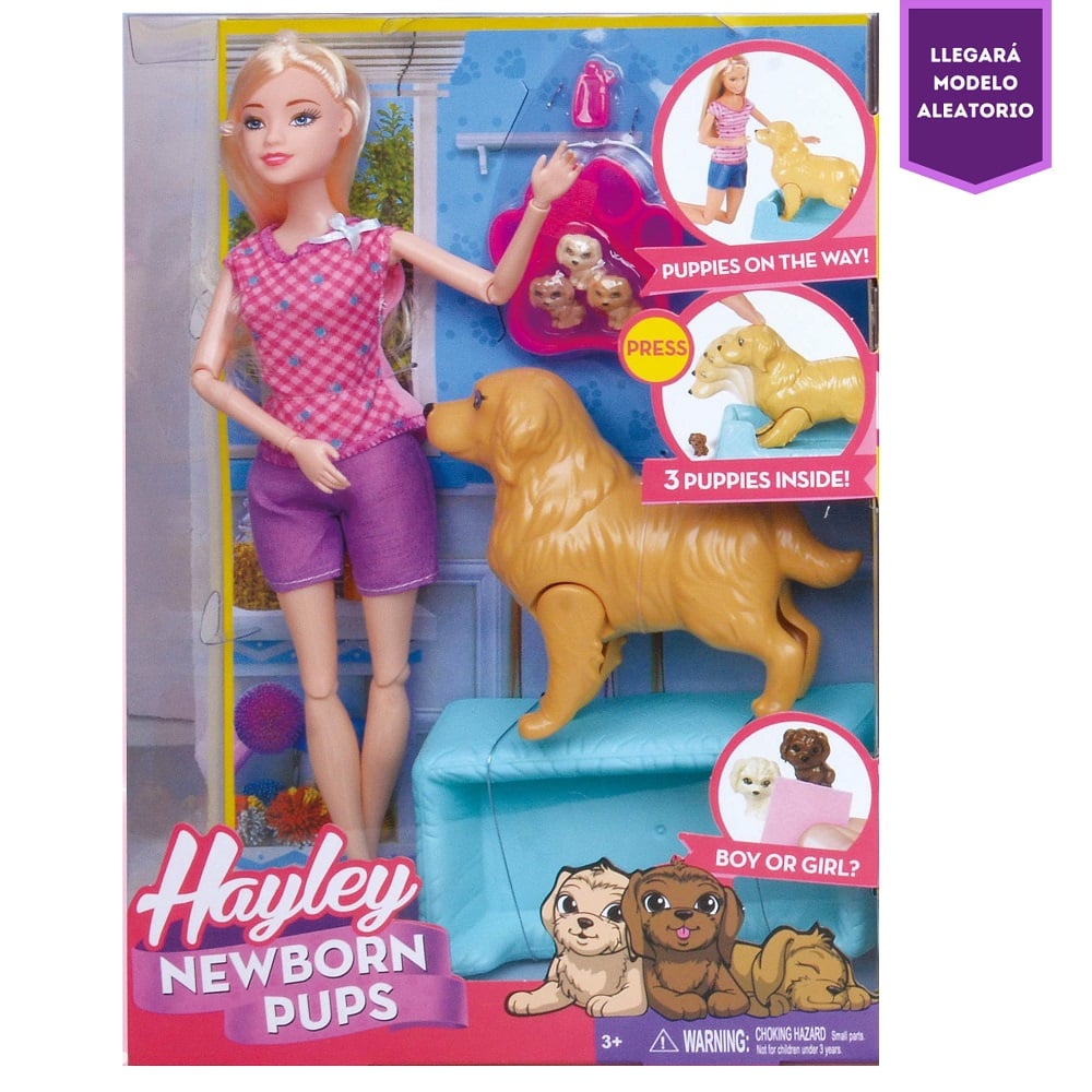 MUÑECA FASHION HAYLEY CON CACHORROS RECIEN NACIDOS - 3