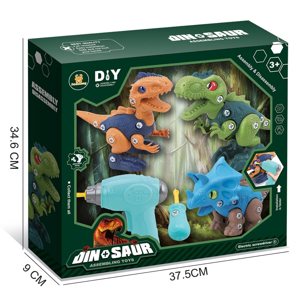 SET DE 3 DINOSAURIOS PARA ARMAR CON DESTORNILLADOR - 2