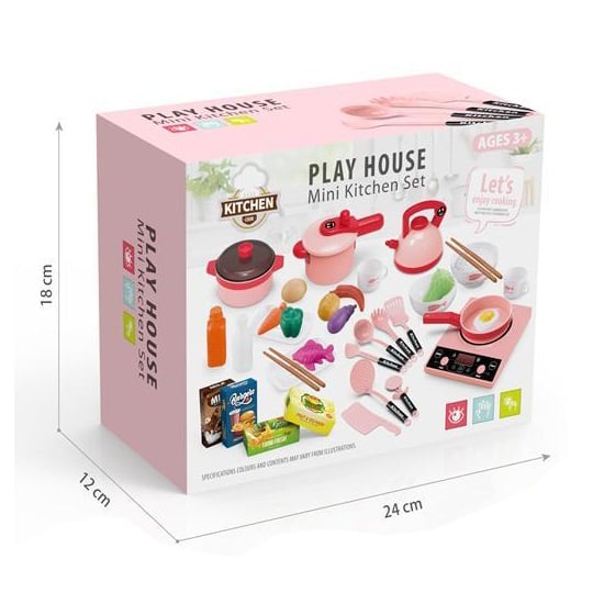 SET ACCESORIOS DE COCINA PARA NIÑAS ROSADO +40 PCS - 2