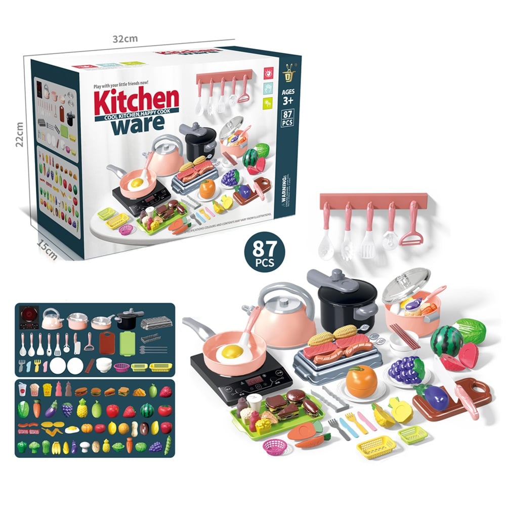 SET COMPLETO ACCESORIOS DE COCINA PARA NIÑAS +87 PCS - 1