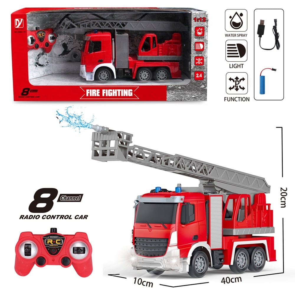 MEGA CAMIÓN DE BOMBEROS A CONTROL REMOTO ESCALA 1:12 - 1