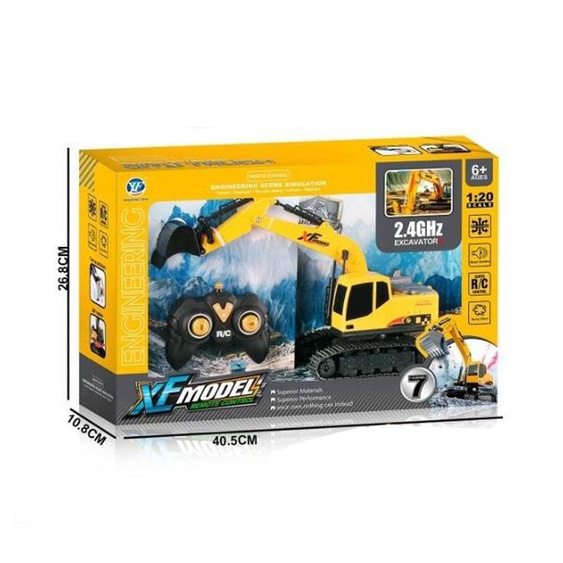 EXCAVADORA A CONTROL REMOTO PARA NIÑOS - LUCES Y HUMO - 4