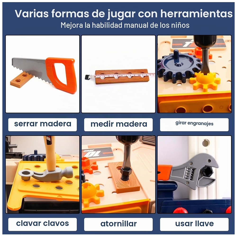 JUEGO BANCO DE HERRAMIENTAS 3 EN 1 PARA NIÑOS - 4
