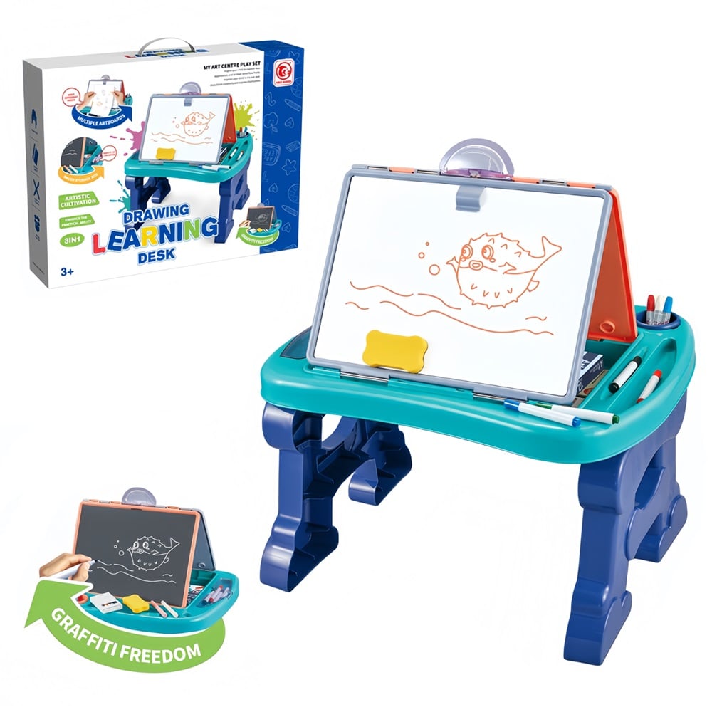 ESCRITORIO DE APRENDIZAJE Y DIBUJO PARA NIÑOS 3 EN 1 - 1