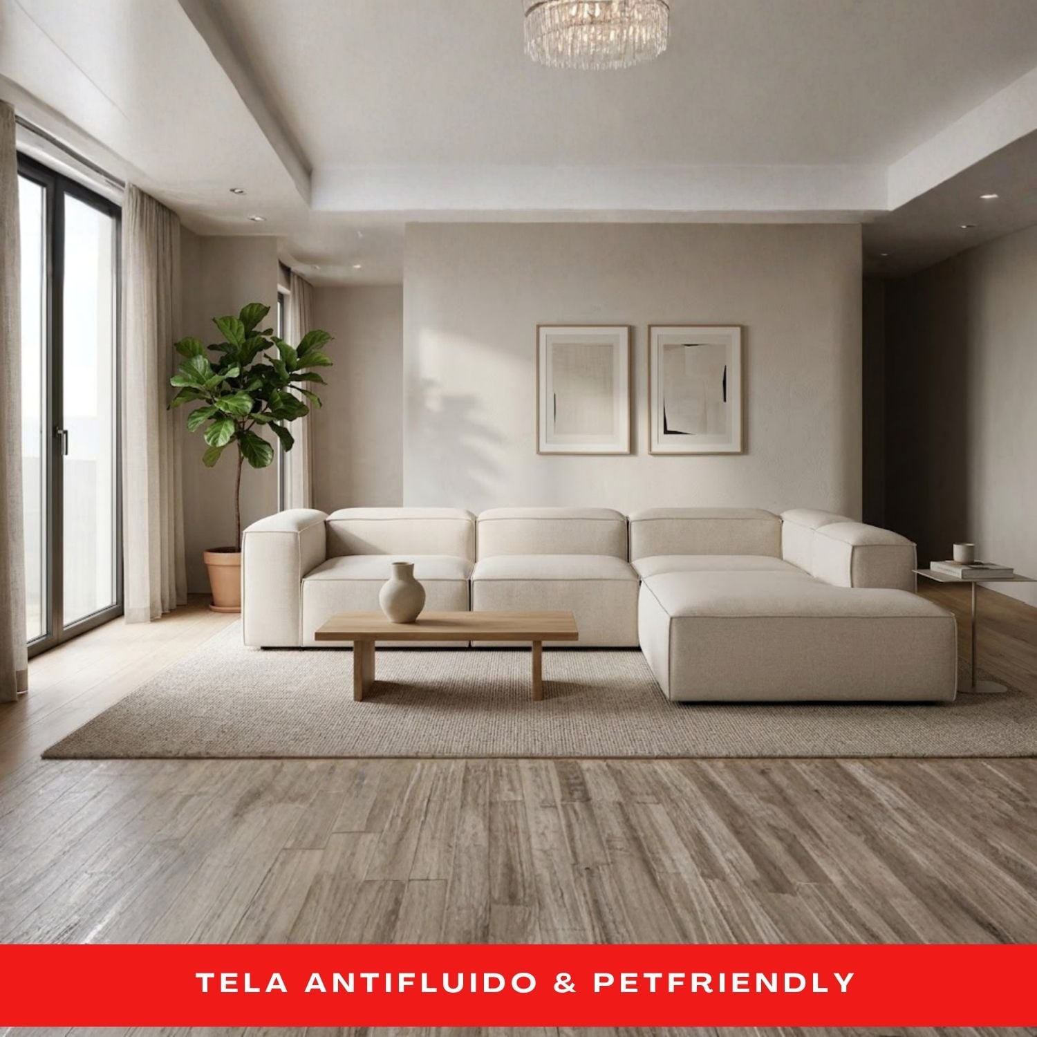 SECCIONAL MODULAR MARRUECOS DE 4 PIEZAS LMUEBLE EN TELA CHENILLE ANTIFLUIDO 280 X 185 CM - 1