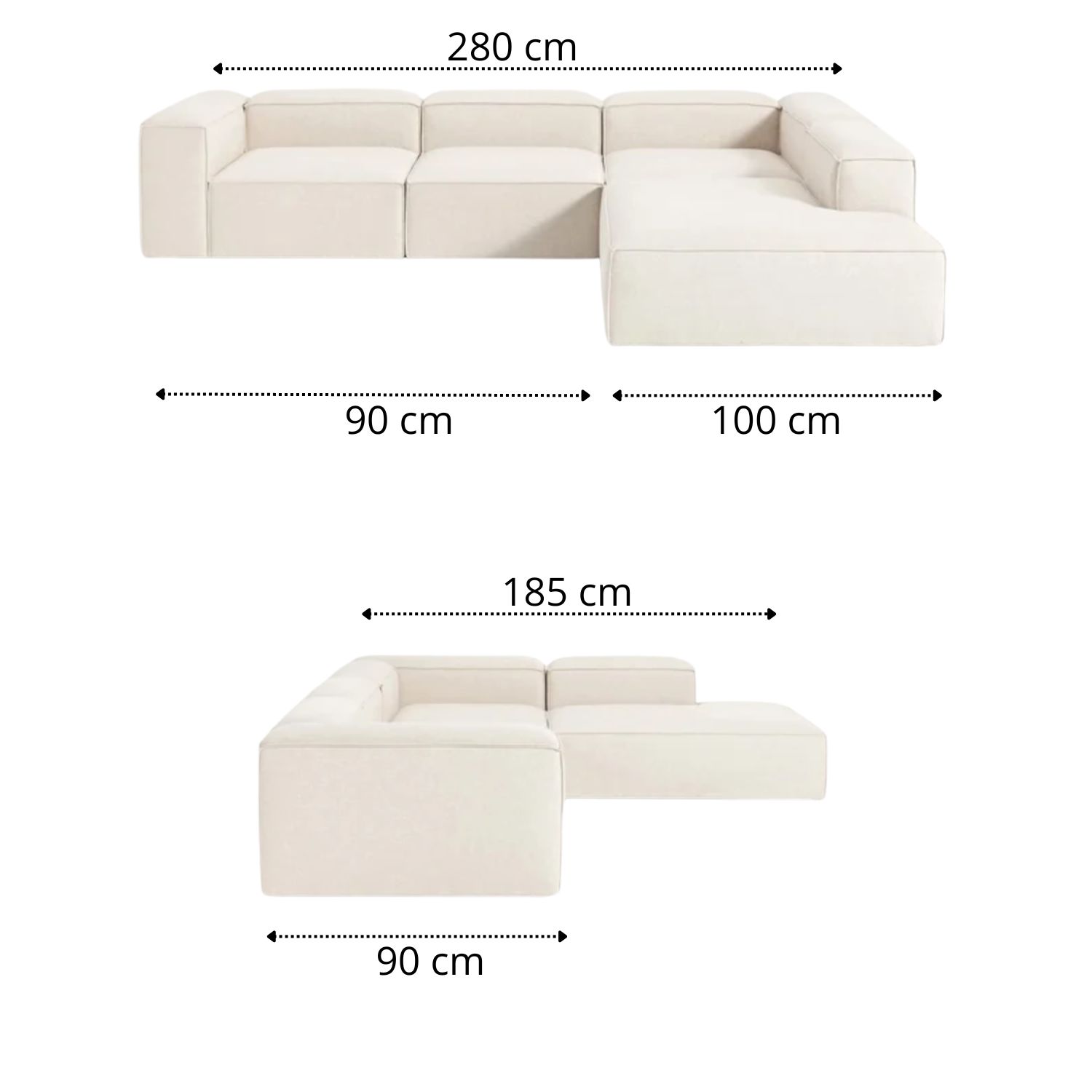 SECCIONAL MODULAR MARRUECOS DE 4 PIEZAS LMUEBLE EN TELA CHENILLE ANTIFLUIDO 280 X 185 CM - 2
