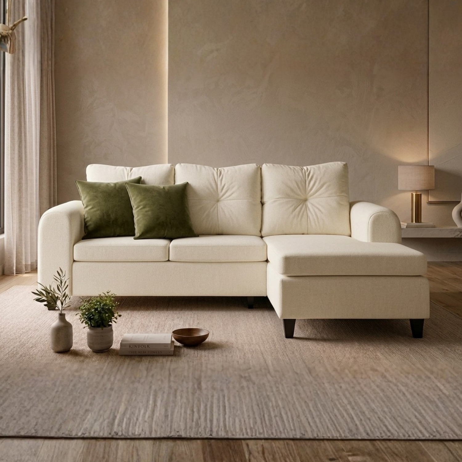 MUEBLE SECCIONAL MIRIAM EN L DE 190 X 140 CM TELA MONTREAL CON ASIENTOS Y RESPALDOS MÓVILES - 5
