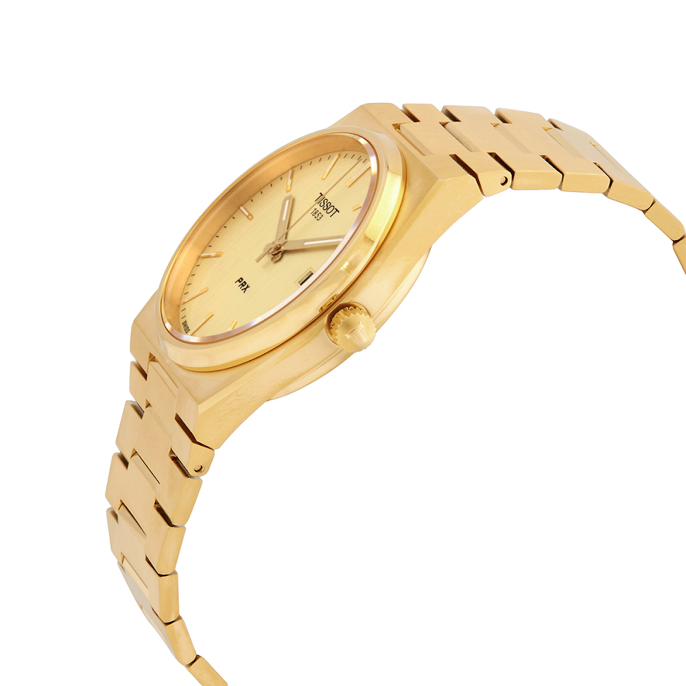 RELOJ TISSOT PRX 40MM DORADO DIAL CHAMPAGNE CUARZO SUIZO HOMBRE - 3