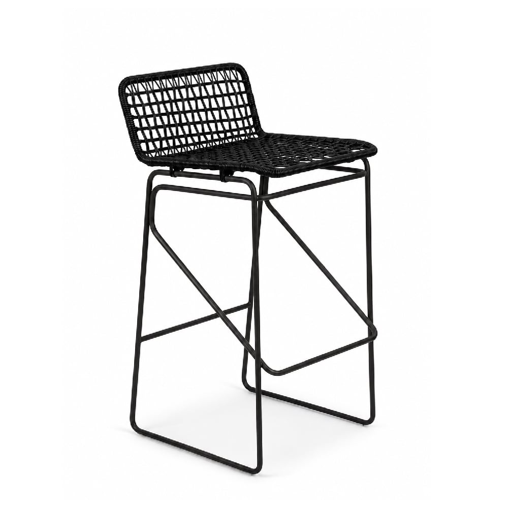 SILLA BAR DE METAL Y TEJIDO TRENZADO GREENSALT - 1