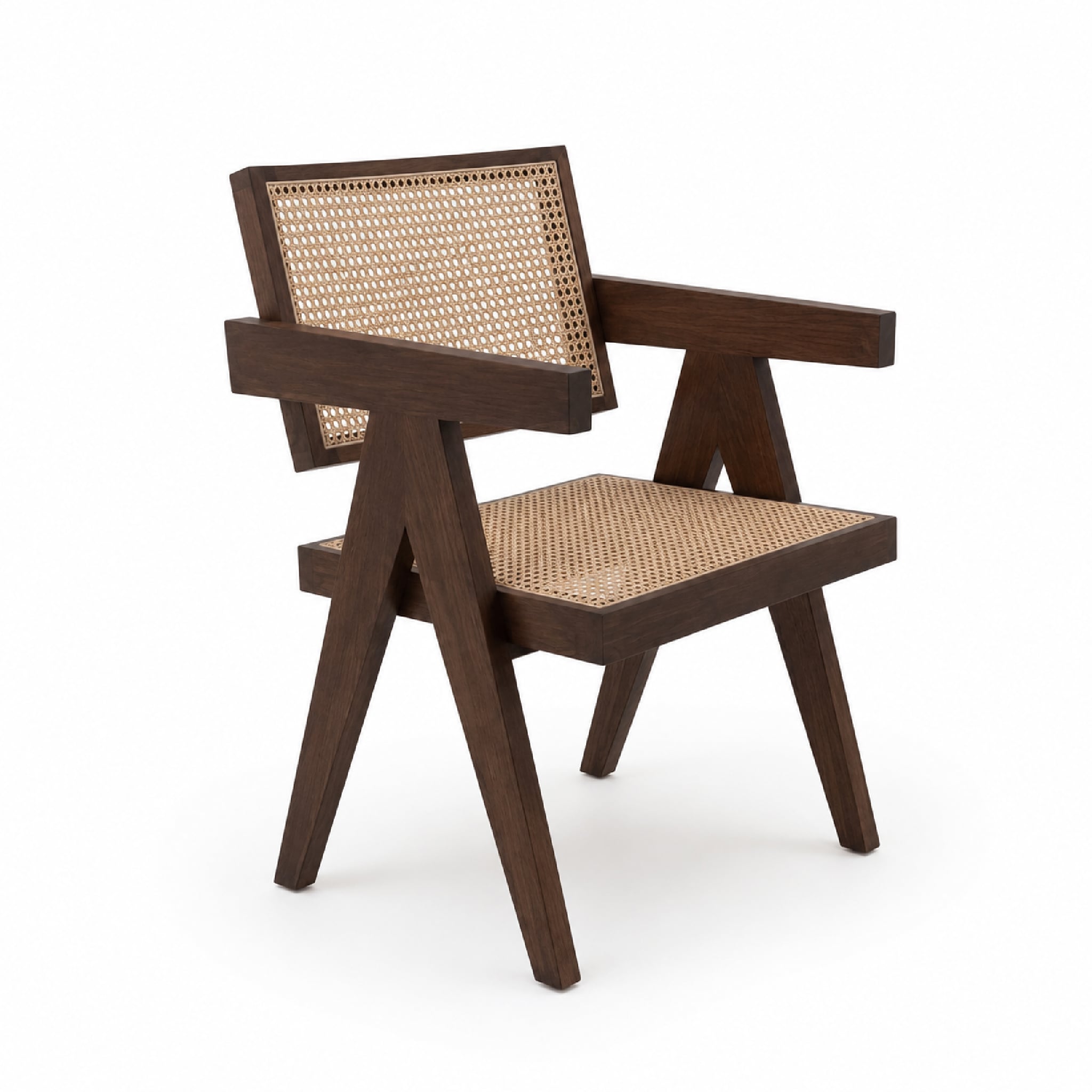 SILLA DE COMEDOR DE MADERA Y TEJIDO CON REPOSABRAZOS GREENSALT - 1