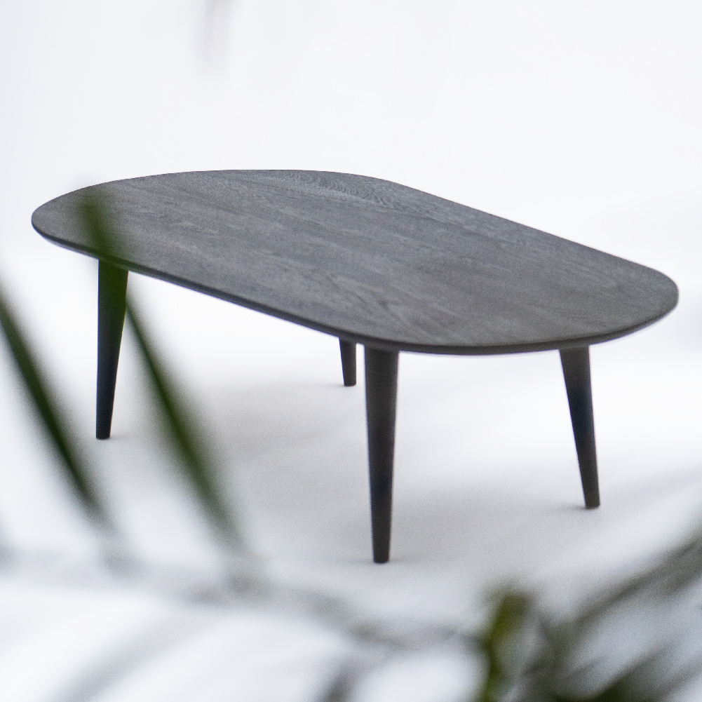 MESA DE CENTRO NEGRA DE MADERA NATURAL GREENSALT - 2