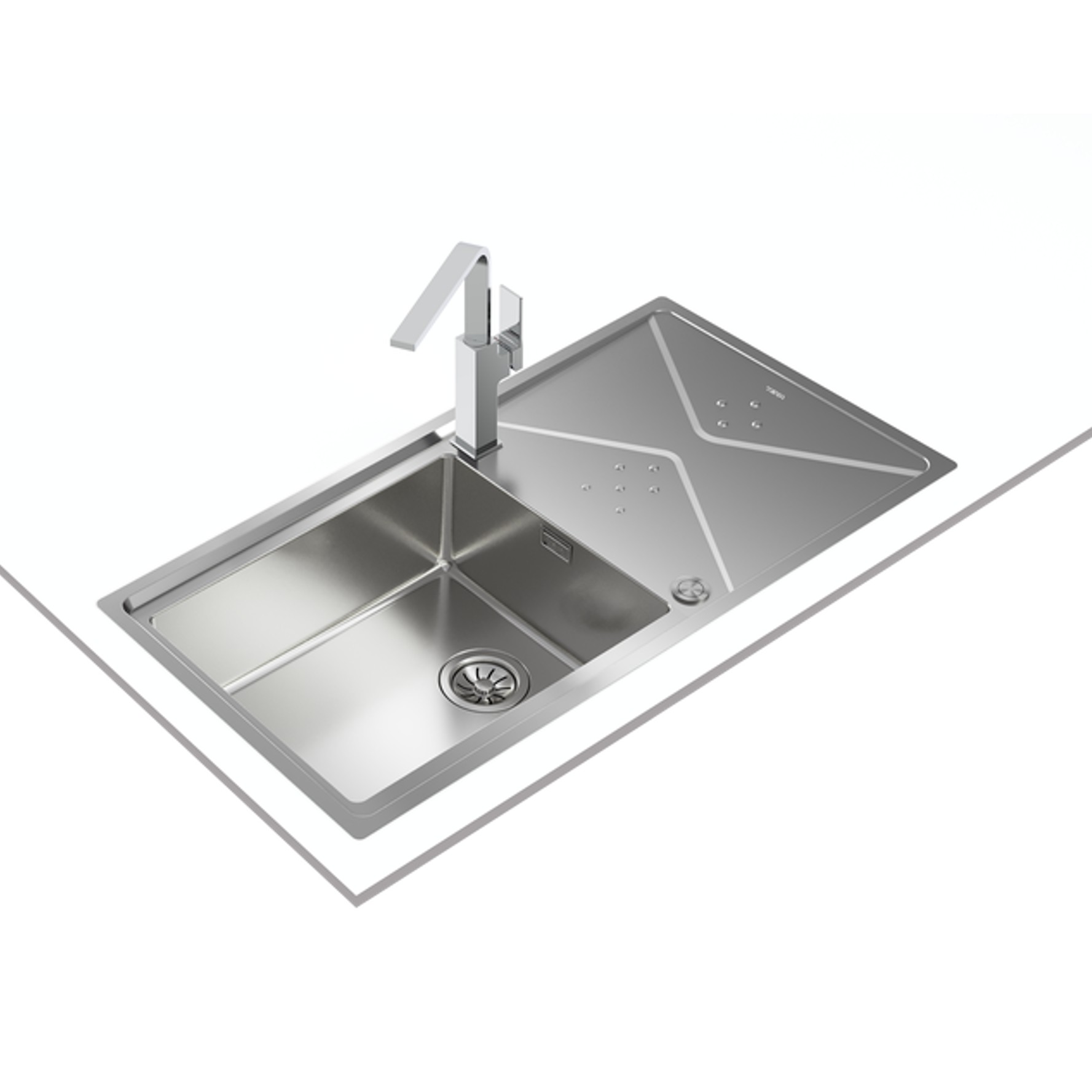 LAVADERO TEKA BROOKLYN 60 M-XP 1C 1E 98.4 X 50.4 CM - 3