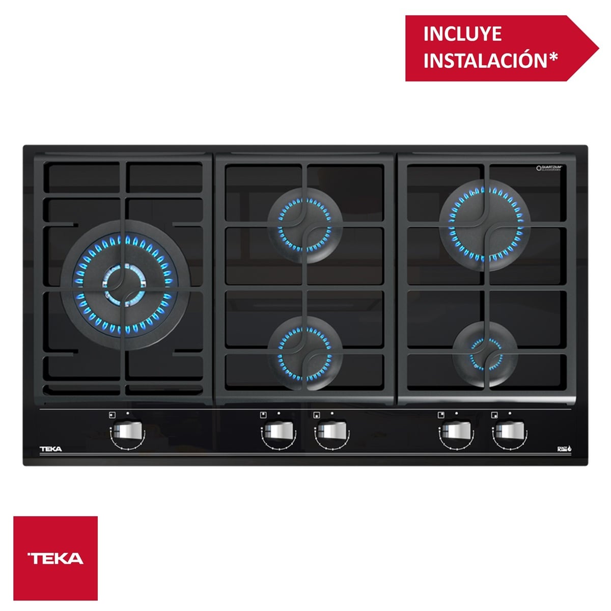 COCINA EMPOTRABLE A GAS 5 HORNILLAS 90CM GZC 95320 XBB TEKA - 1