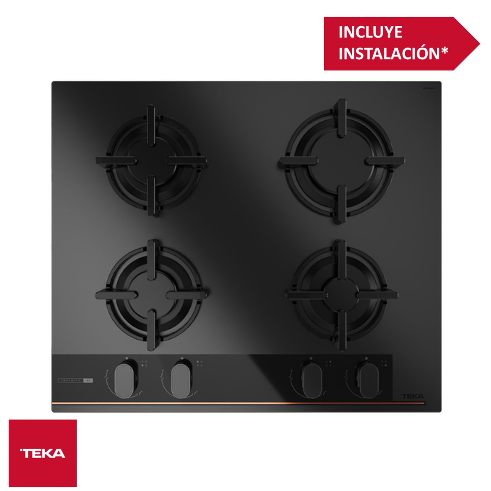 COCINA EMPOTRABLE A GAS 4 HORNILLAS 60CM INFINITY G1 GBC 64-G1 GBA TEKA - 1