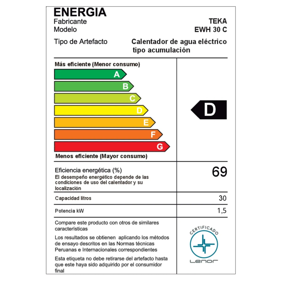 TERMA ELÉCTRICA 30L BLANCA COMFORT EWH 30 C TEKA - 4