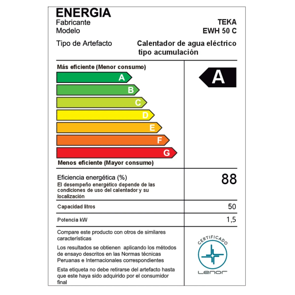 TERMA ELÉCTRICA 50L BLANCA COMFORT EWH 50 C TEKA - 4