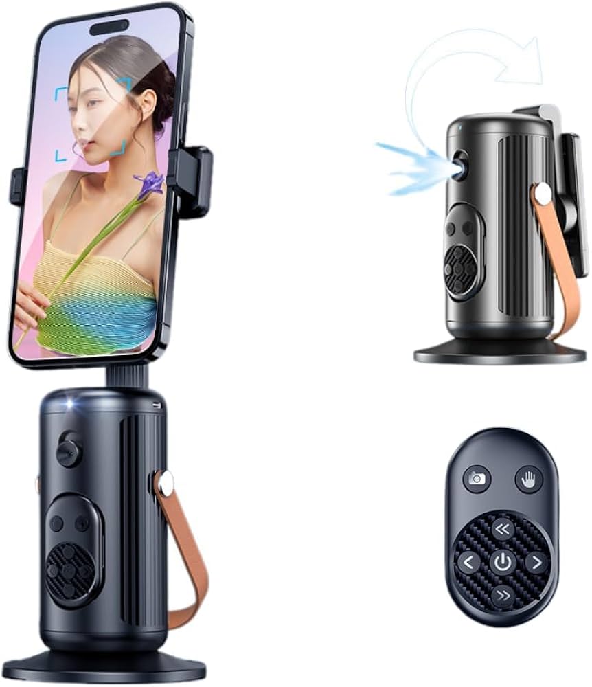 TRÍPODE INTELIGENTE SEGUIMIENTO FACIAL AUTOMÁTICO 360° COLOR NEGRO - 1