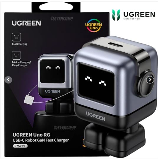 CARGADOR UGREEN UNO RG USB-C ROBOT GAN FAST CHARGER. - 1