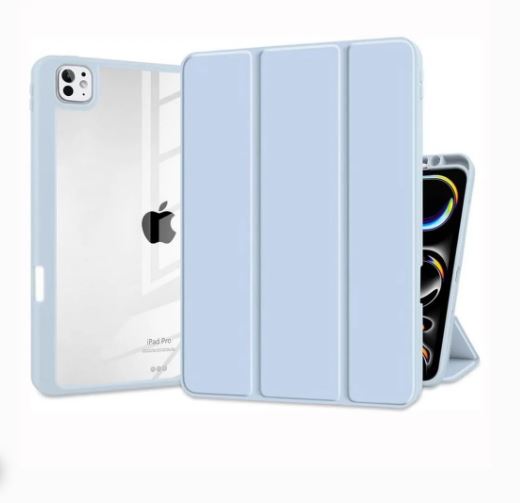 CASE PARA IPAD A 1 - AZUL CLARO C/TRANSPARENTE - 1