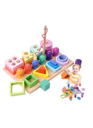 DIDÁCTICO MONTESSORI DE ENCAJE APILABLE SET 3 EN 1 - 1