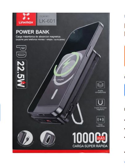 POWER BANK MAGNÉTICO INALÁMBRICO LINKMAX (MODELO LK-601) - 1