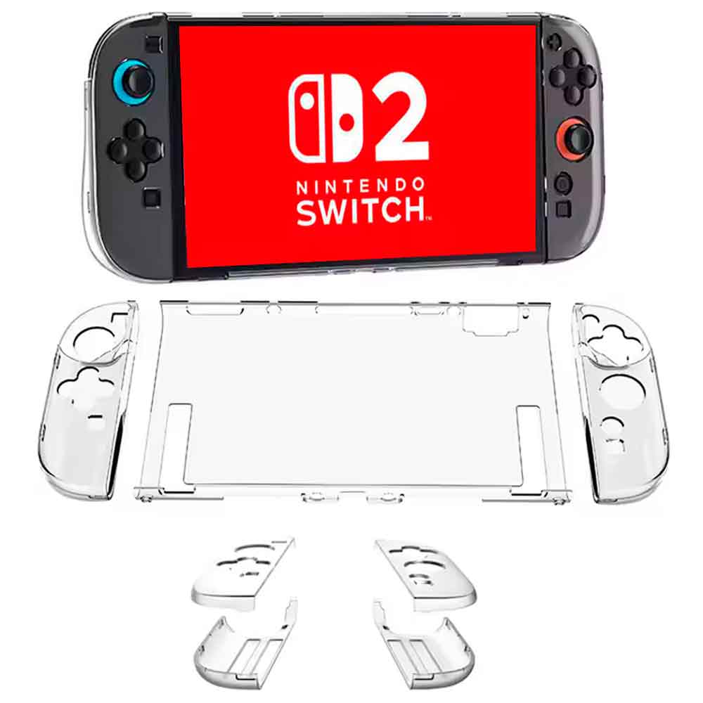 CASE PARA NINTENDO SWITCH 2 TRANSPARENTE 5 PIEZAS RÍGIDO - 1