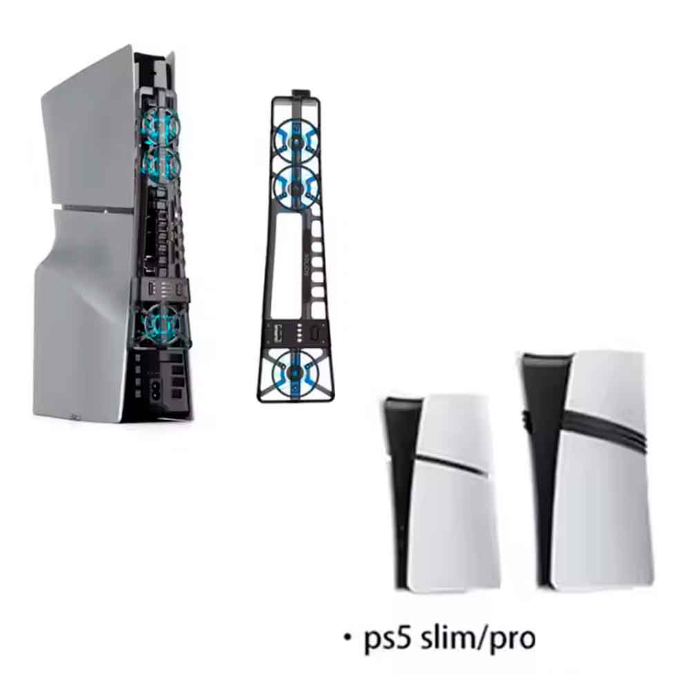 COOLER PARA PS5 PRO, SLIM CON LECTOR Y DIGITAL CON PUERTO USB, 3 VELOCIDADES, LUCES, AO - 2