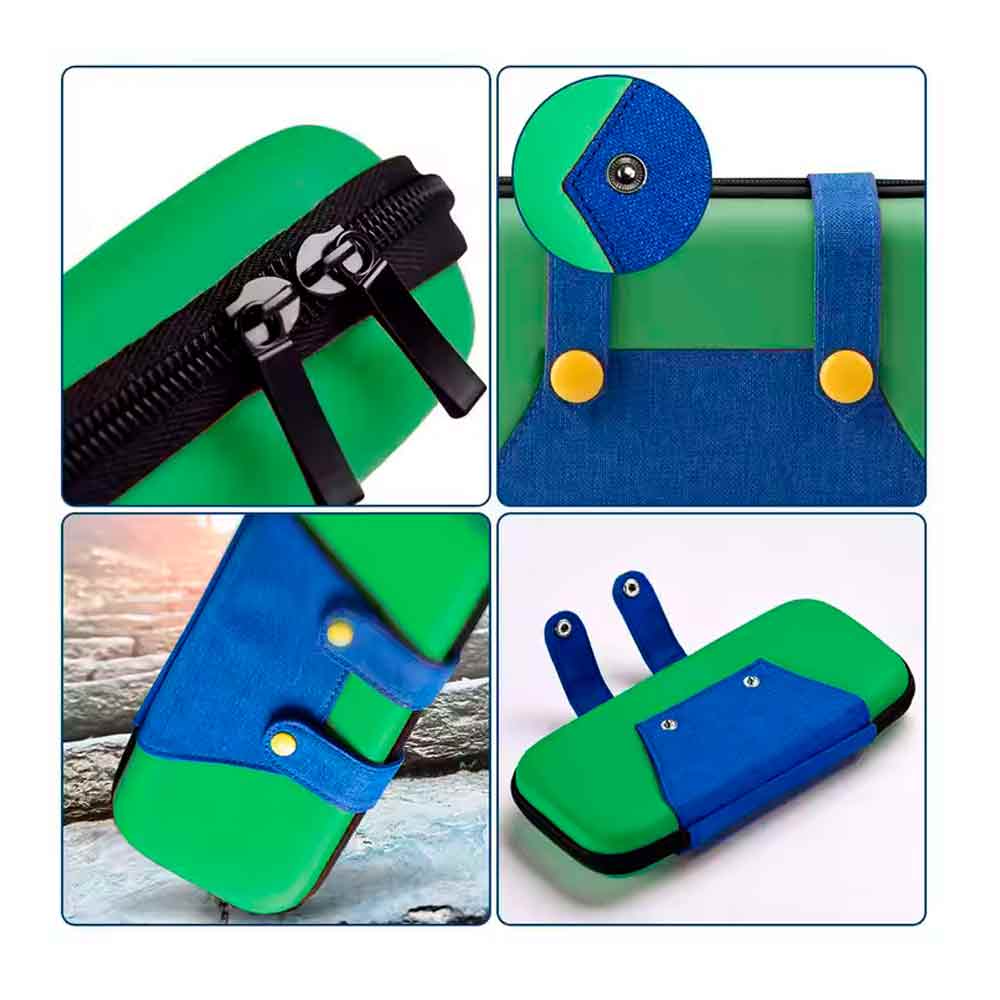 ESTUCHE PARA NINTENDO SWITCH 2 RÍGIDO EVA LUIGI VERDE/AZUL - 2