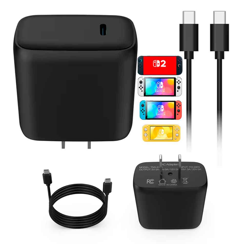CARGADOR PARA NINTENDO SWITCH 2, OLED, CLÁSICO, AC ADAPTADOR COMPATIBLE DB - 1