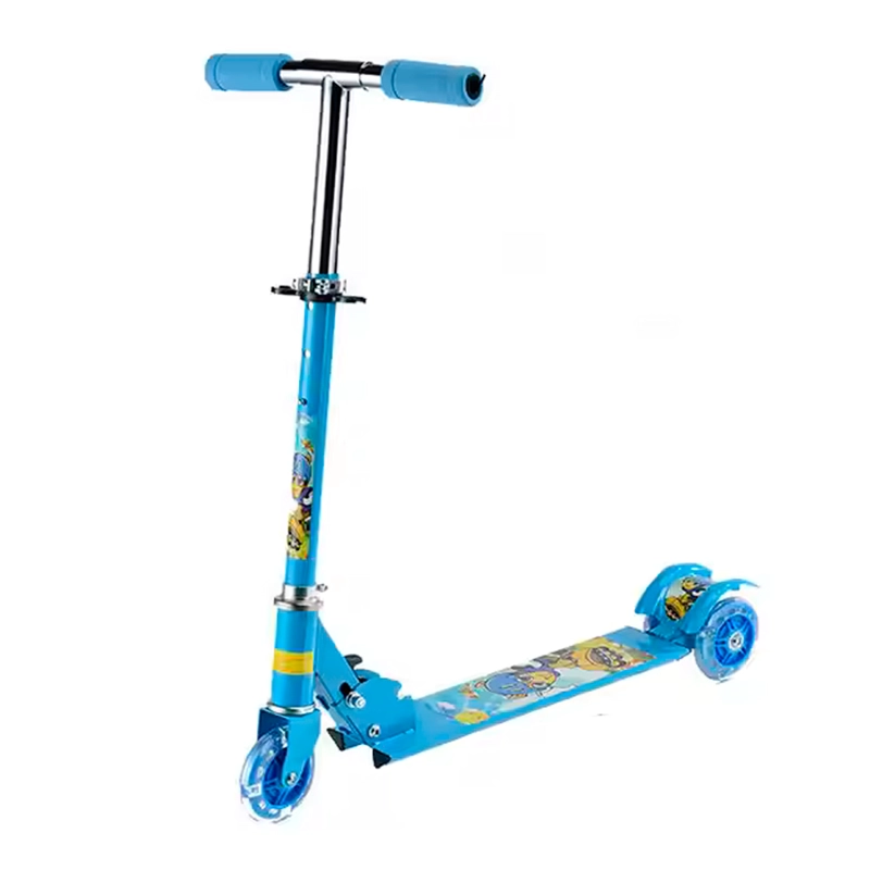 SCOOTER PARA NIÑOS AZUL CON LUCES 3 LLANTAS ALUMINIO - 1