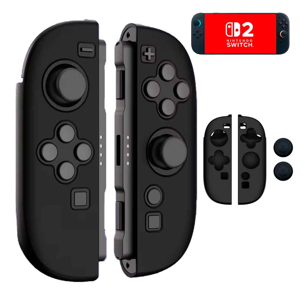 FUNDA PARA JOY CONS DE SWITCH 2 + 02 GRIPS NINTENDO SWITCH 2 PROTECTOR NEGRO - 1