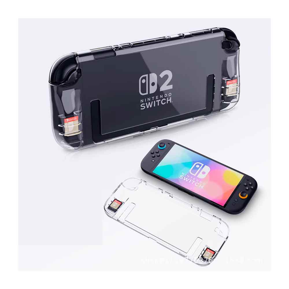 CASE PARA NINTENDO SWITCH 2 ERGONÓMICO ENTERIZO CON PORTAJUEGOS SILICON TRANSPARENTE - 2