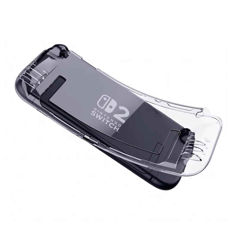 CASE PARA NINTENDO SWITCH 2 ERGONÓMICO ENTERIZO CON PORTAJUEGOS SILICON TRANSPARENTE - 4