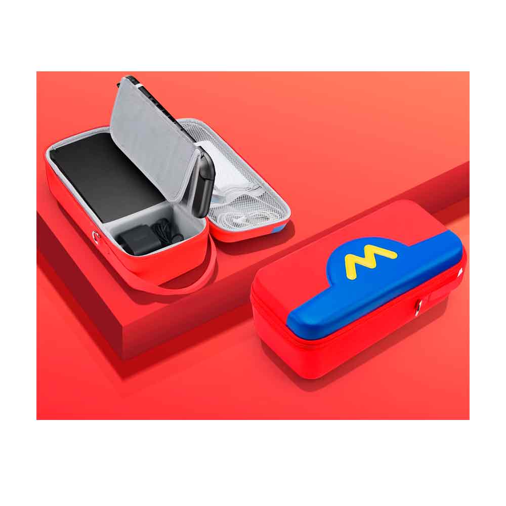 ESTUCHE PARA NINTENDO SWITCH 2 MEDIANO RÍGIDO EVA MARIO ROJO/AZUL - 3