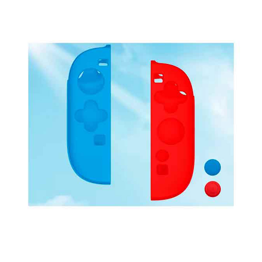 FUNDA PARA JOY CONS DE SWITCH 2 + 02 GRIPS NINTENDO SWITCH 2 PROTECTOR ROJO/AZUL - 3