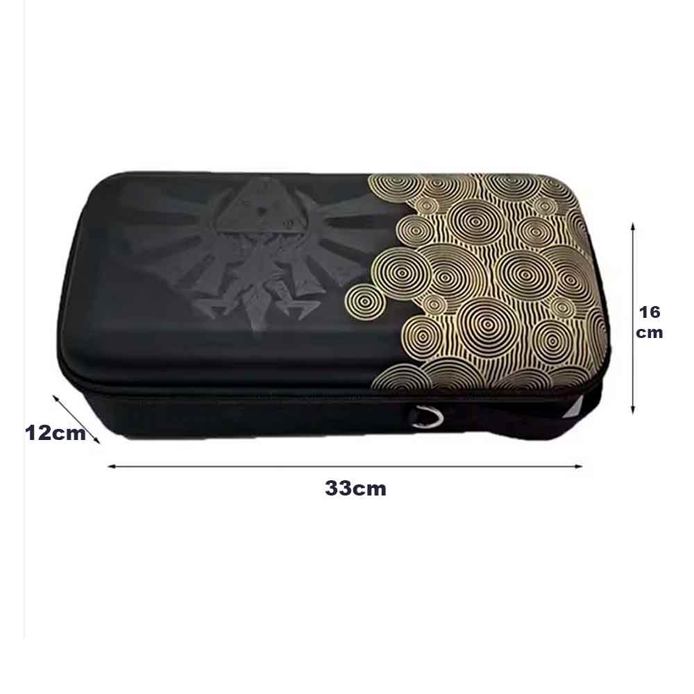 ESTUCHE PARA NINTENDO SWITCH 2 MEDIANO RÍGIDO EVA CON SUJETADOR ZELDA NEGRO/AMARILLO - 6