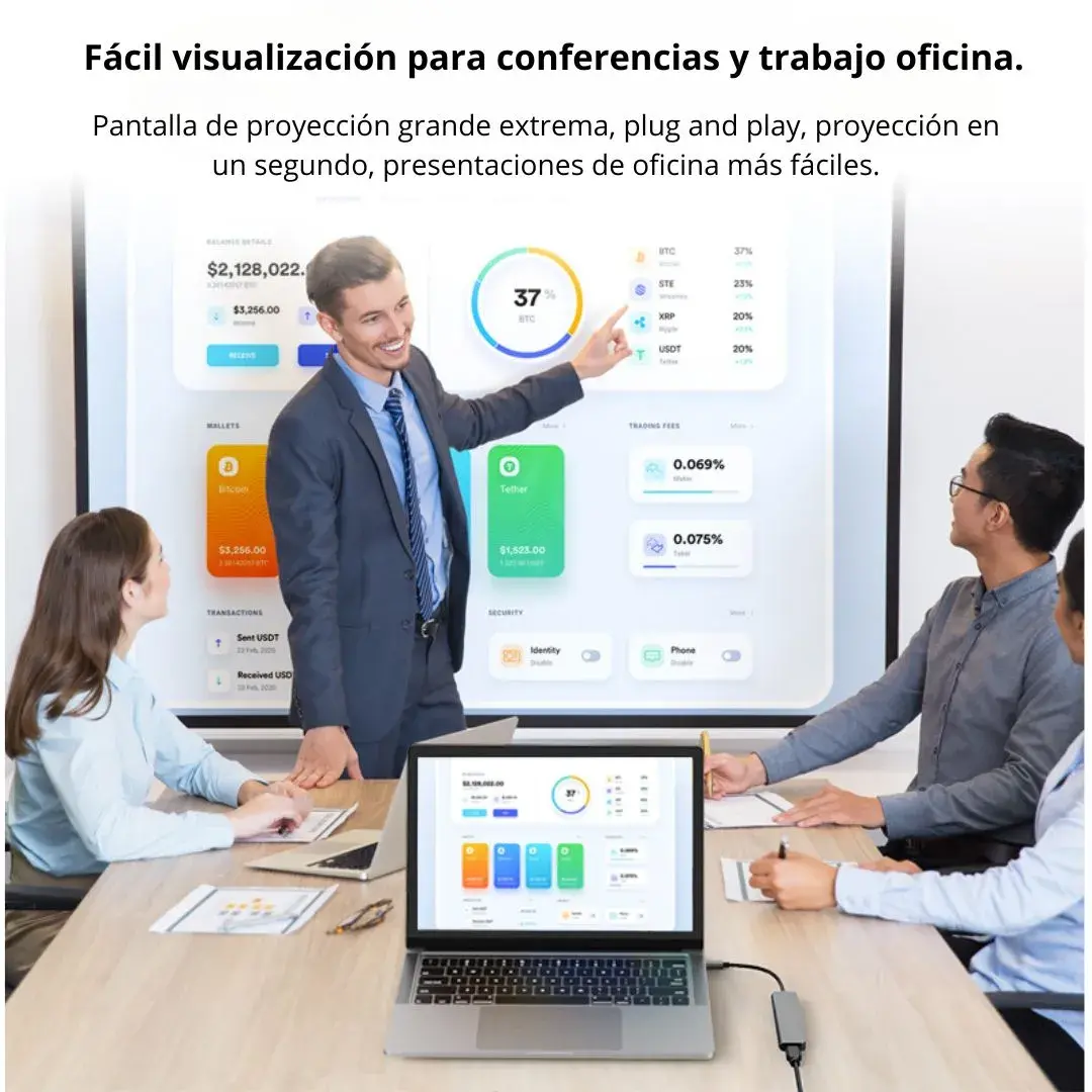 ADAPTADOR HUB SEISA 6 EN 1 TIPO C A TIPO C, USB, SD, TF Y HDMI 4K - 3