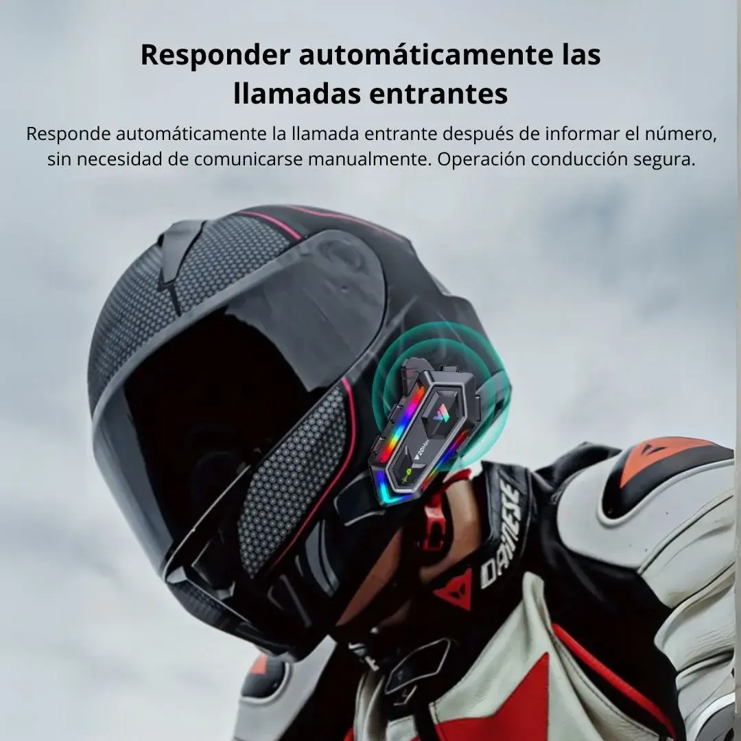AURICULARES INALÁMBRICOS PARA CASCO SEISA MT-Y20MAX IPX6 LUCES RGB - 3