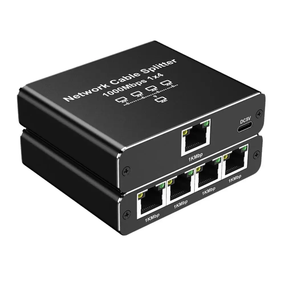 DIVISOR DE RED RJ45 1X4 GIGABIT CON ALIMENTACIÓN USB TIPO C - 1
