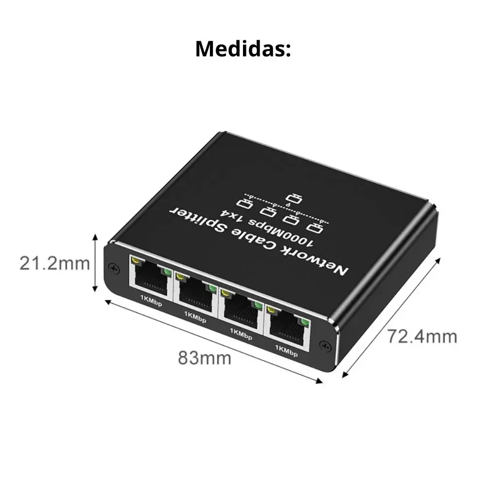 DIVISOR DE RED RJ45 1X4 GIGABIT CON ALIMENTACIÓN USB TIPO C - 8