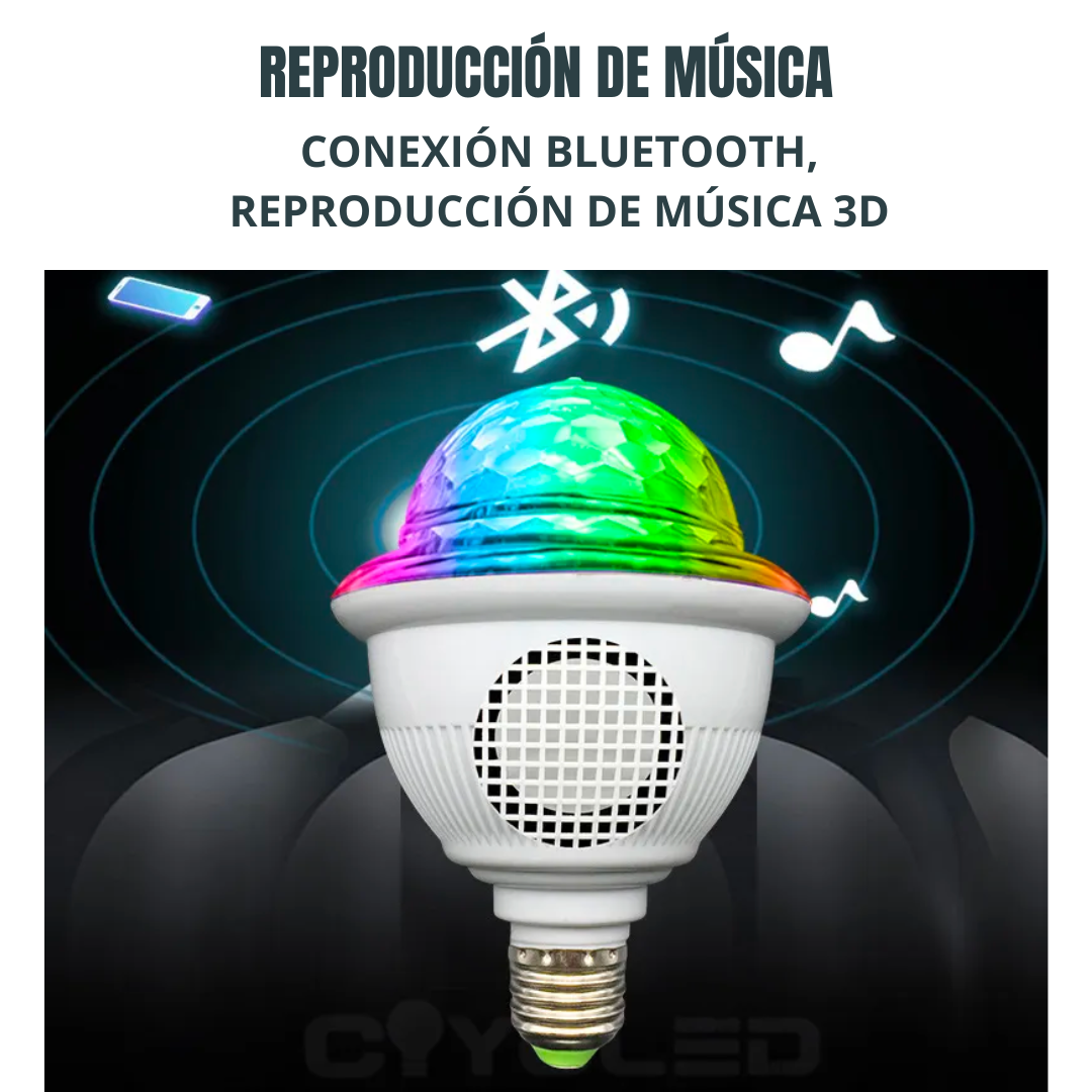 PARLANTE BLUETOOTH BOLA MAGICA LED MULTICOLOR FIESTA HY-Y01 - 2