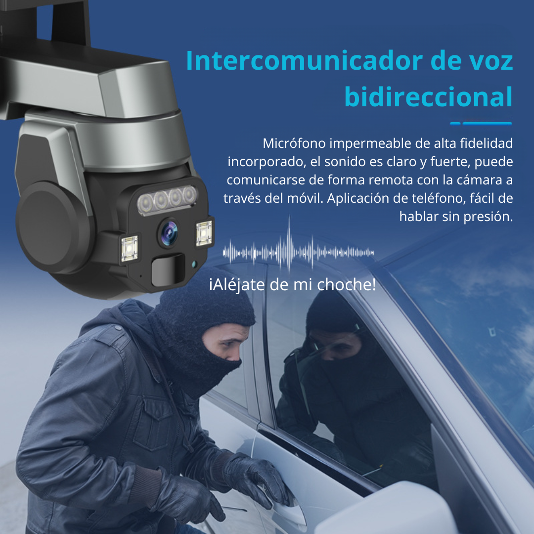 CÁMARA DE SEGURIDAD FULL HD 6MP IP66 360° WIFI DOBLE LENTE ZOOM 10X SEISA Q820EM - 6